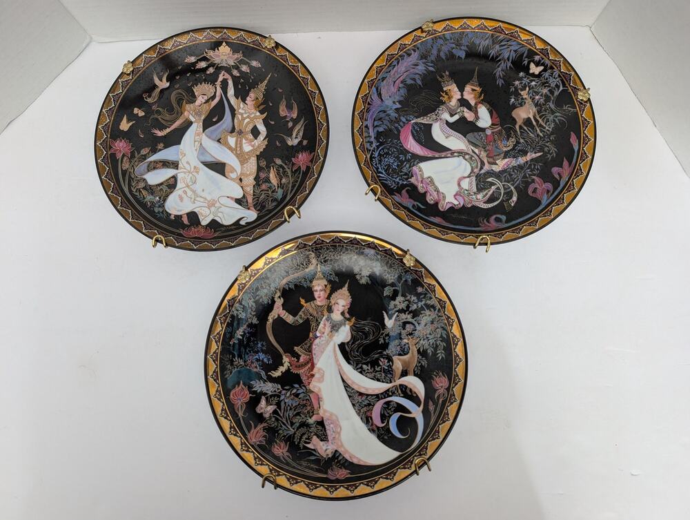 Royal Porcelain Thailand Love Story of Siam Collector Plates Set of 3